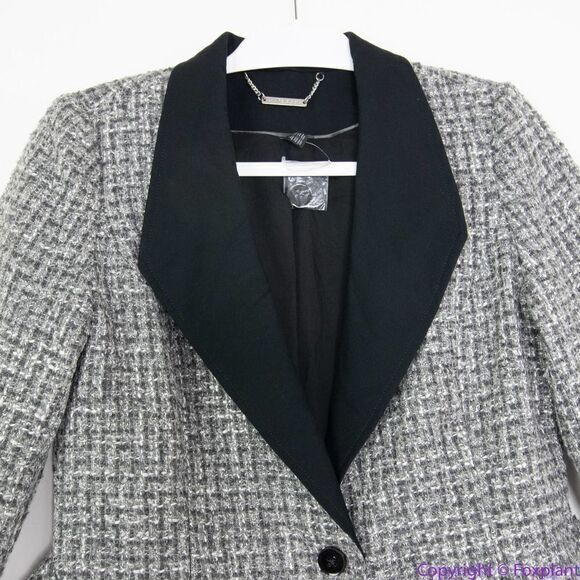 NEW White House Black Market Belted Tweed blazer Jacket With Removable B… - Picture 4 of 16